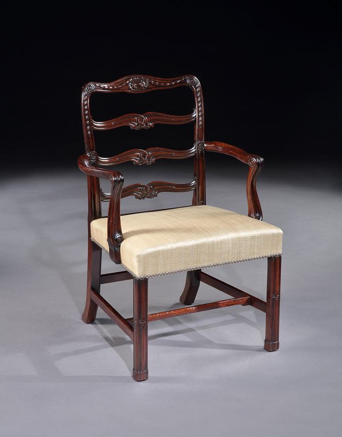 A pair of mahogany ladder back armchairs | MasterArt